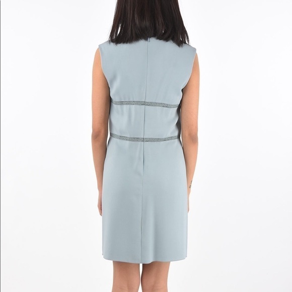 Chloe Gorgeous Shady Blue Crepe Sleeveless Dress Brand New Size 2 - Picture 13 of 16